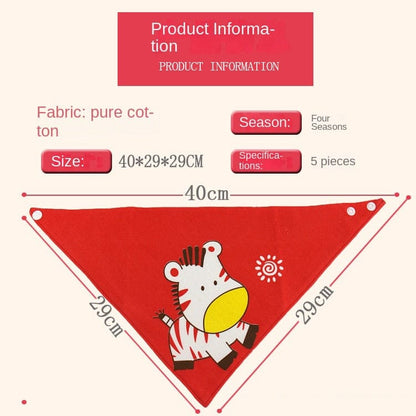 Proactive Baby 5Pcs Baby Bibs Triangle Scarf Cotton Waterproof Towel