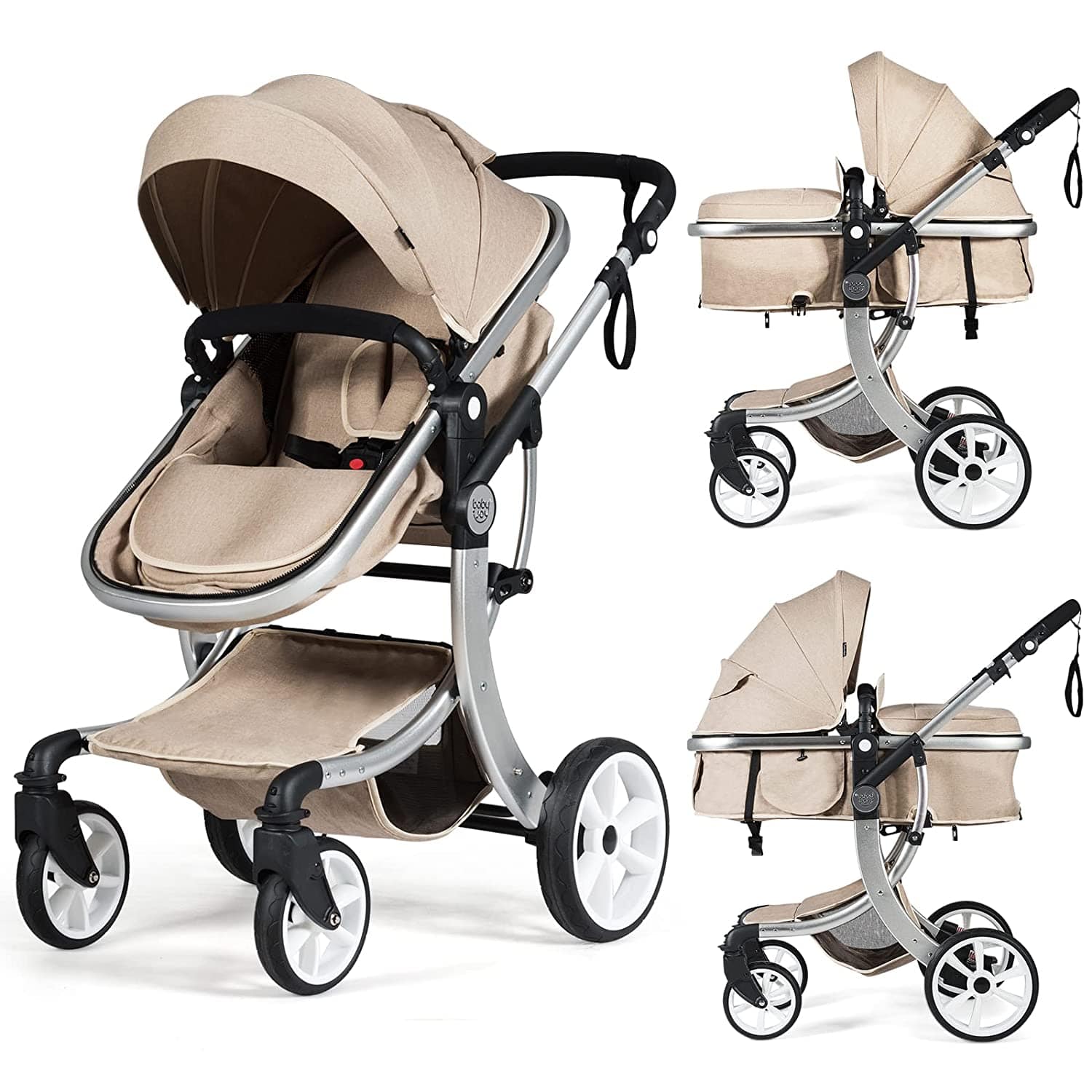 Proactive Baby Beige BabyJoy 2 in 1 Convertible Baby Stroller