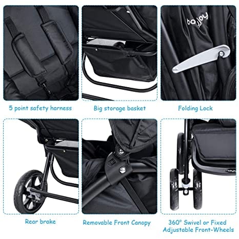 Proactive Baby Baby Strollers BabyJoy™ Double Baby Stroller For Two Babies