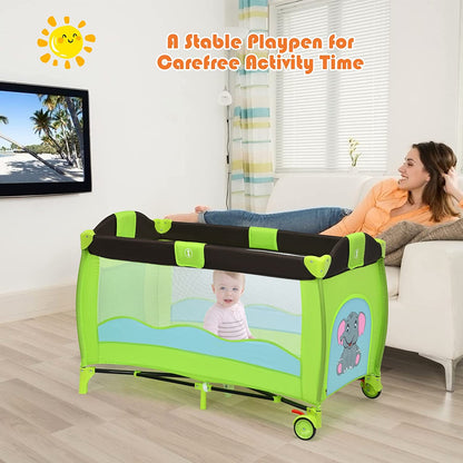 Proactive Baby Baby & Toddler Babyjoy™ Portable Baby Crib/ Bassinet With Playard