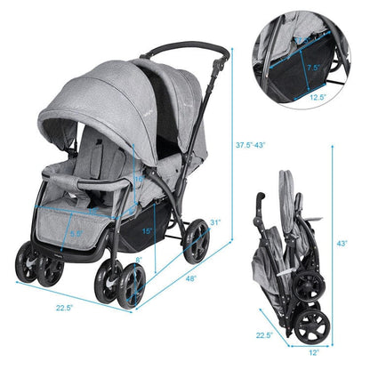 Proactive Baby Baby Strollers BabyJoy™ Twin Baby Stroller For Two Babies