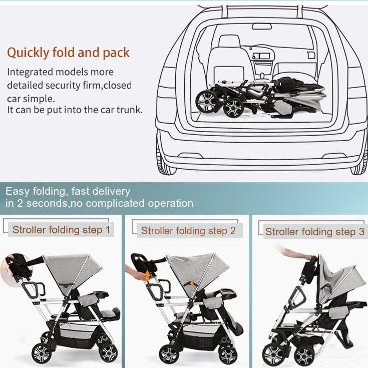 Proactive Baby CynaBaby™ Double Stroller For Twins With Cozy Comfort at Discounted Price