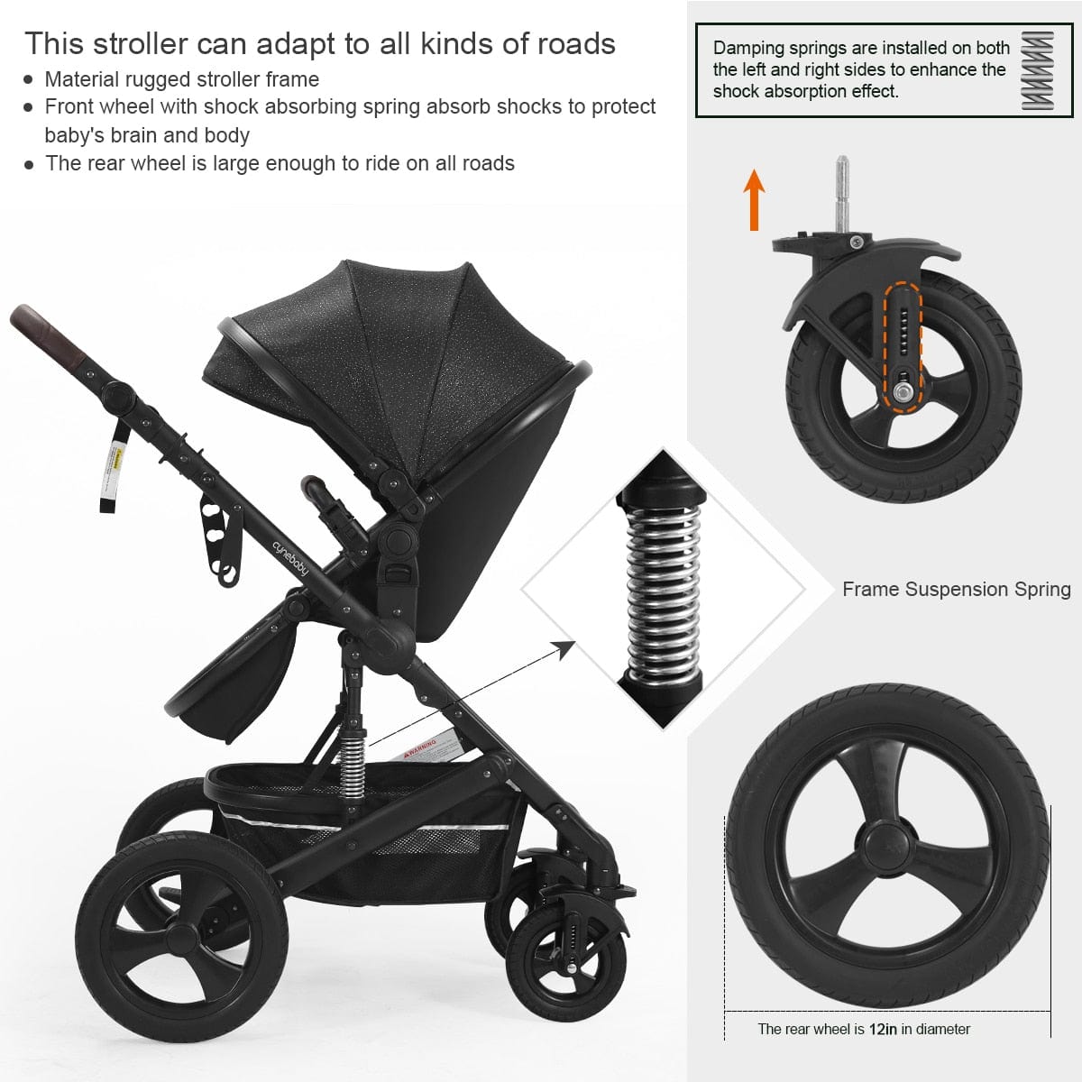 Proactive Baby Cynebaby 2 in 1 Convertible Cradle Stroller