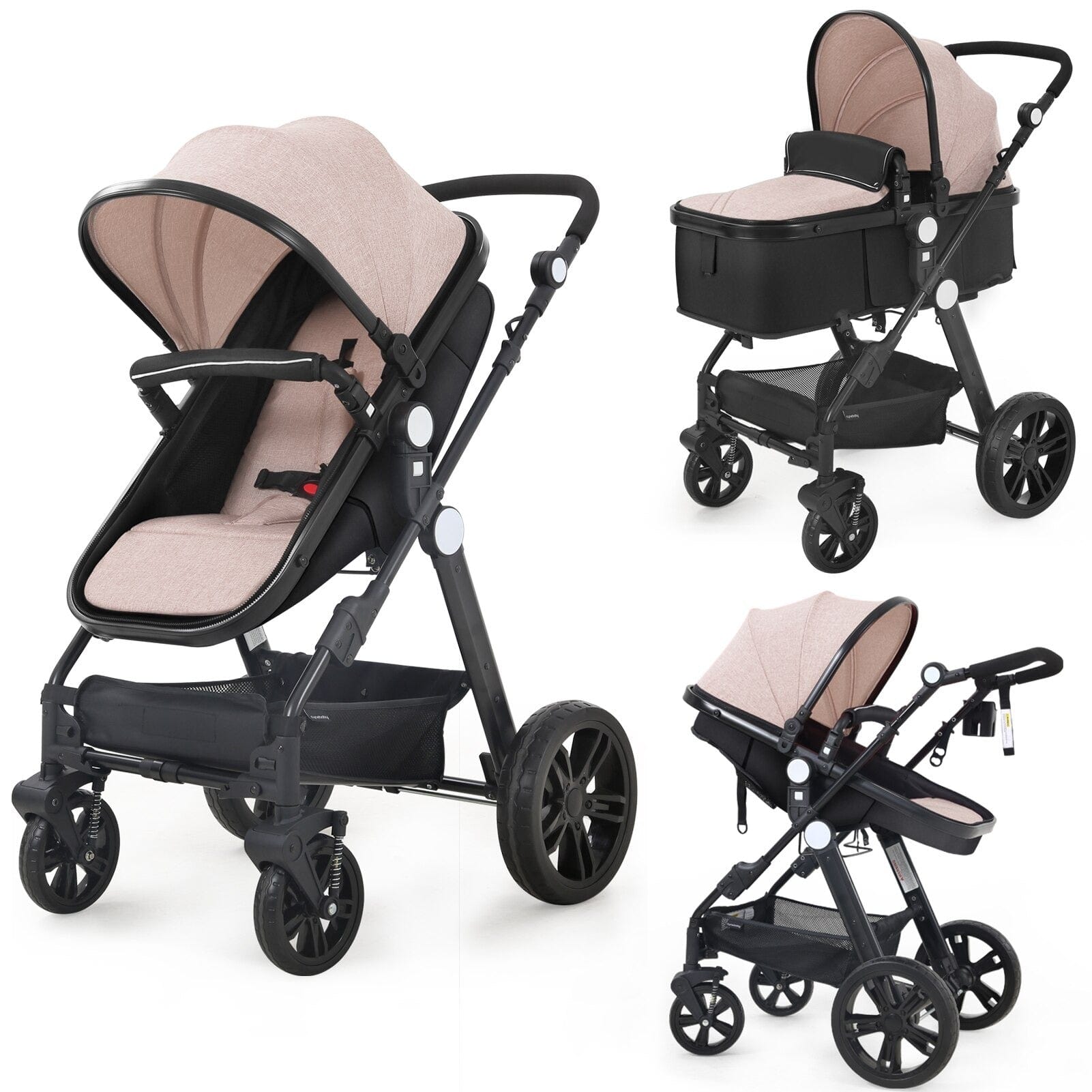 Proactive Baby Beige CyneBaby High-view Baby Stroller With Reversible Cradle