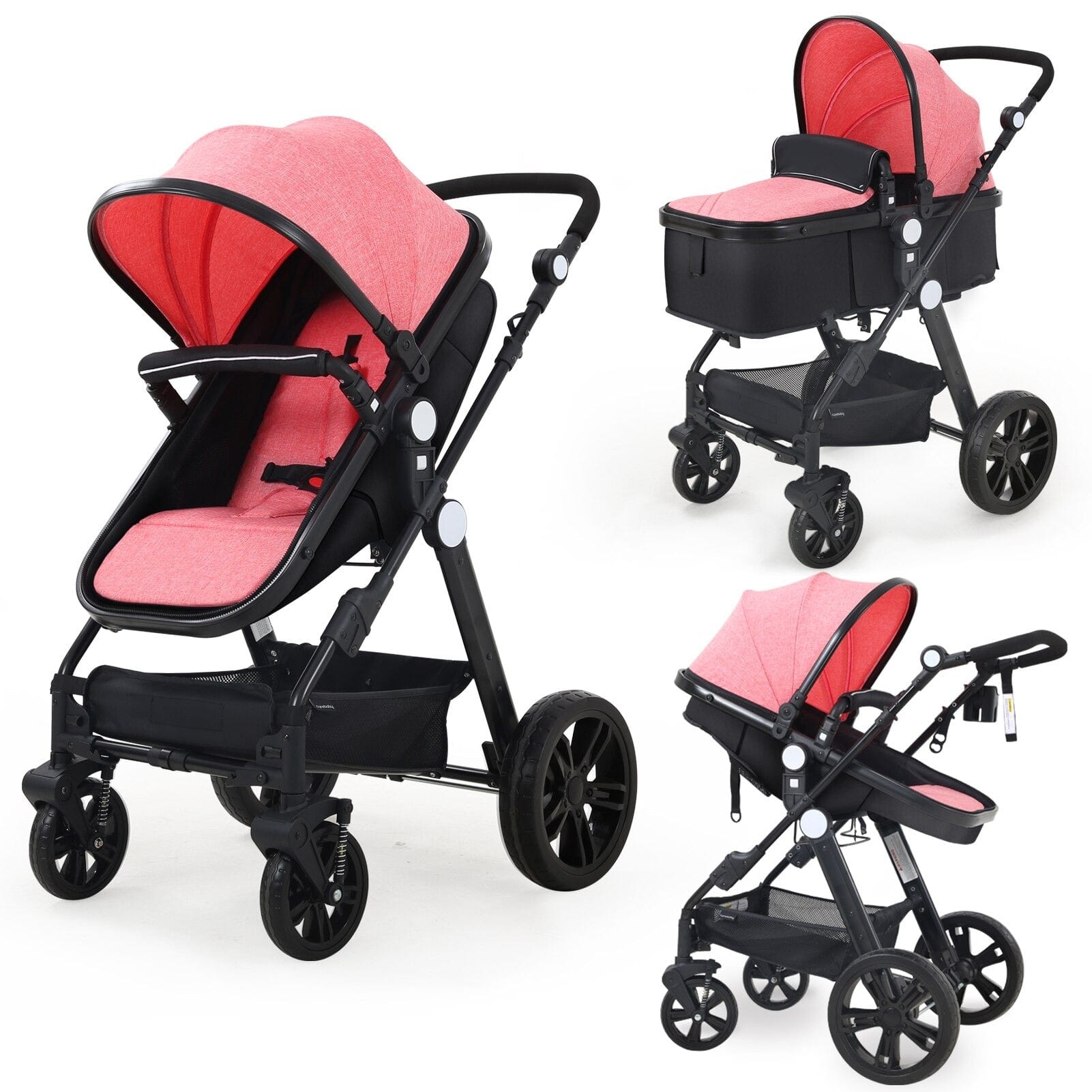 Proactive Baby Pink CyneBaby High-view Baby Stroller With Reversible Cradle