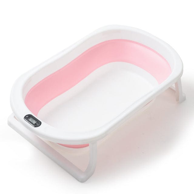 Proactive Baby Bath Tub With Baby Bed / Pink Foldable Baby Bathtub with Temperature Sensor, Portable Baby Bath Tub