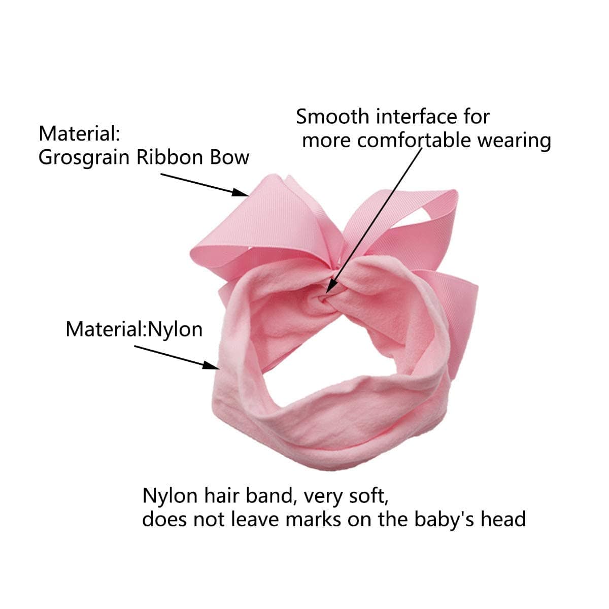 Proactive Baby Baby Headband Grosgrain Baby Girl Bow Headbands for Newborns Babies Age 0-36 Months