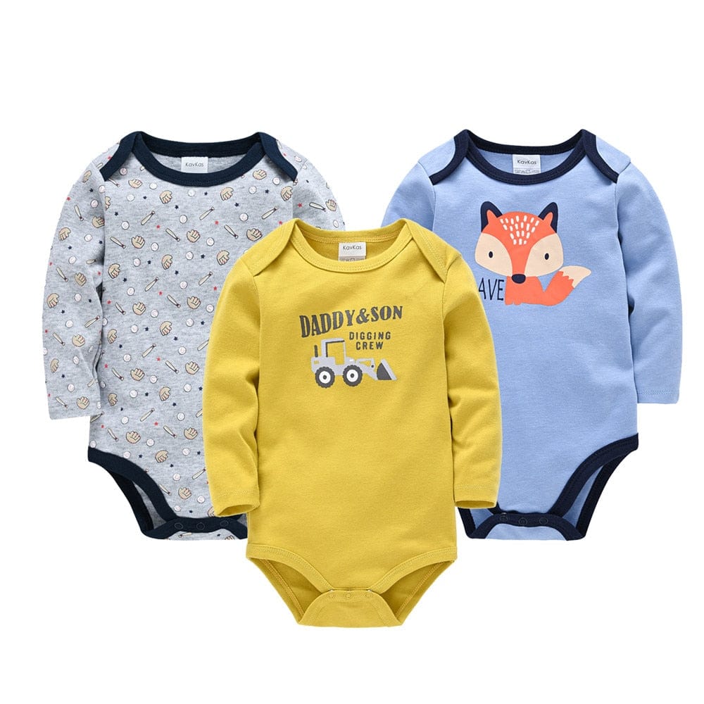 Proactive Baby Baby Clothing KAVKAS Fashionable Baby 100% Cotton, Soft Long-Sleeve Autumn, Boy/Girl Bodysuit for Newborn Toddler