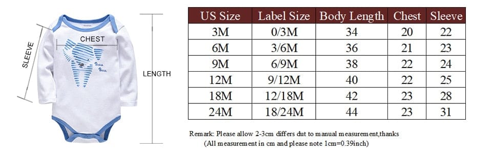 Proactive Baby Baby Clothing KAVKAS Fashionable Baby 100% Cotton, Soft Long-Sleeve Autumn, Boy/Girl Bodysuit for Newborn Toddler