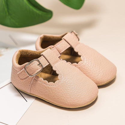 Proactive Baby Pink / 0-6 Months KIDSUN Newborn Baby Shoes With PU Leather Boy Girl Shoes - Toddler Rubber Sole Anti-slip First Walkers Infant