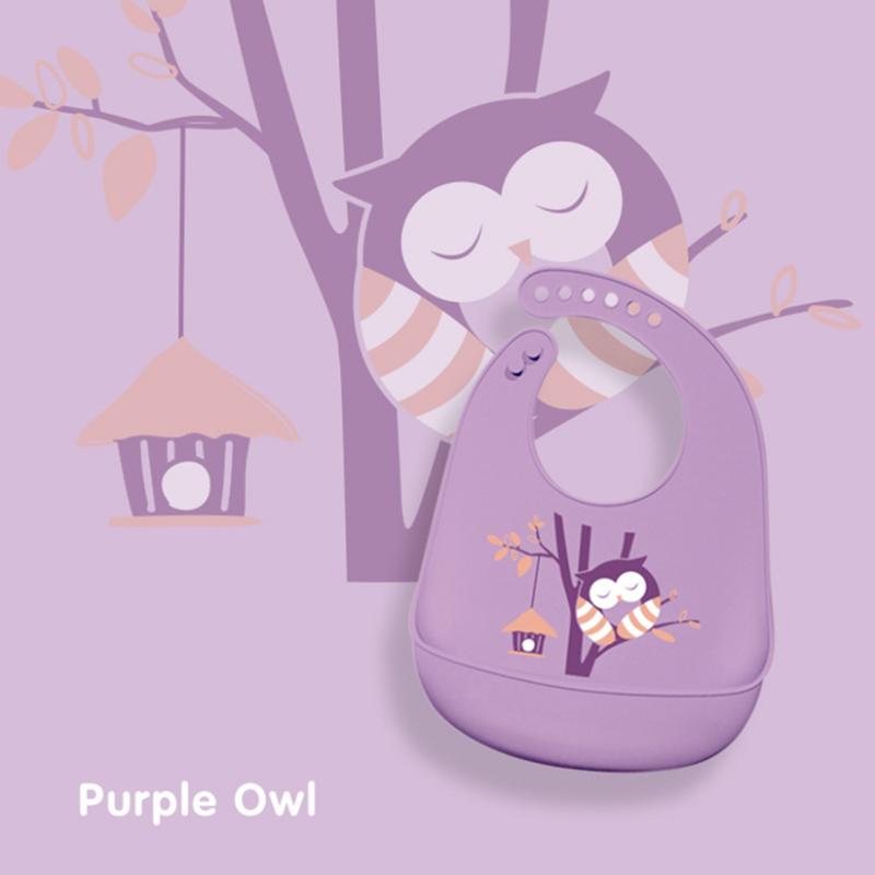 Proactive Baby Baby Bibs Purple owl LoveBaby™ Silicone Bibs