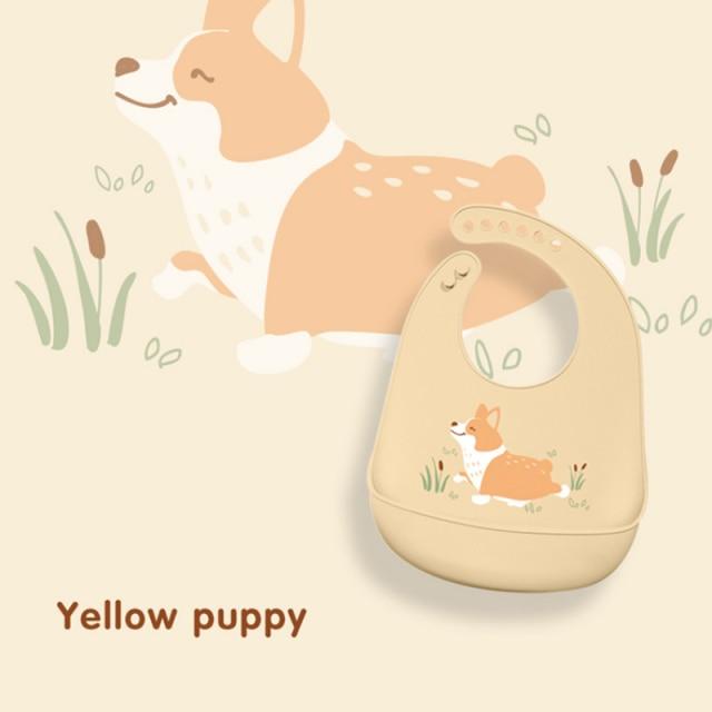 Proactive Baby Baby Bibs Yellow Puppy LoveBaby™ Silicone Bibs