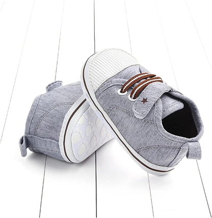 Proactive Baby Baby & Toddler LoveTheRoad Infant Boys/Girls Star/Strip Canvas Shoes  - Soft Sole, Anti-Slip & Strong Shoes