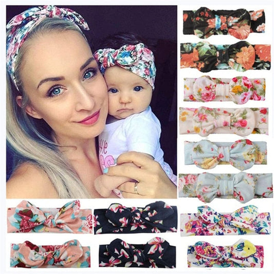 Proactive Baby Baby Headband Mom Baby Headband Matching Combo I Floral Print Mom Daughter Hair Band