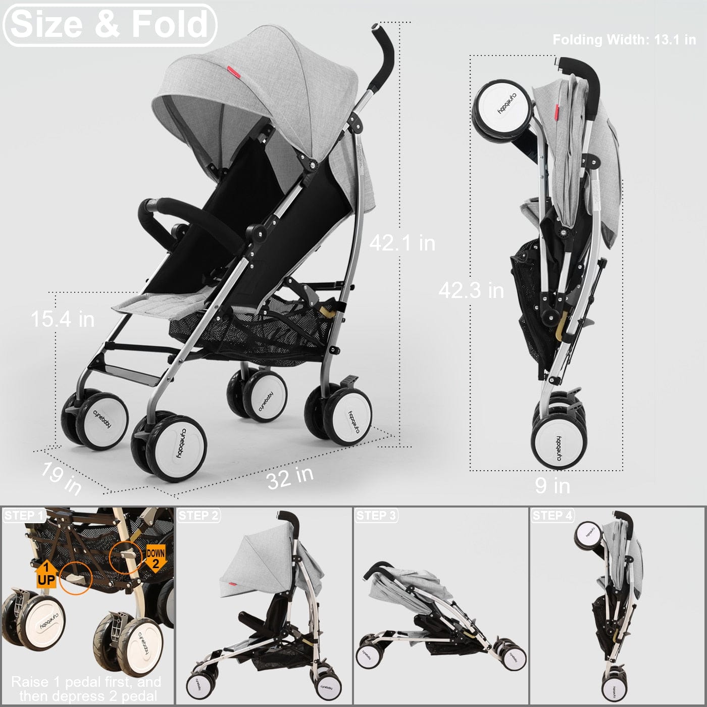 Proactive Baby Multifunctional, Lightweight and Compact Travel Folding Stroller, High Landscape Stroller, Newborn Stroller