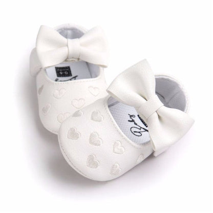 Proactive Baby Baby Footwear MUPLY Leather Girl Baby Shoes-Bow Fringe, Soft Soled, Non-slip Footwear