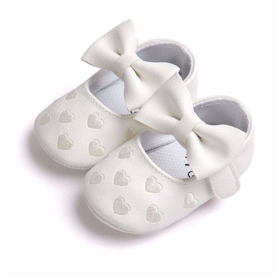 Proactive Baby Baby Footwear MUPLY Leather Girl Baby Shoes-Bow Fringe, Soft Soled, Non-slip Footwear