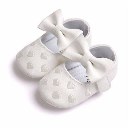 Proactive Baby Baby Footwear MUPLY Leather Girl Baby Shoes-Bow Fringe, Soft Soled, Non-slip Footwear