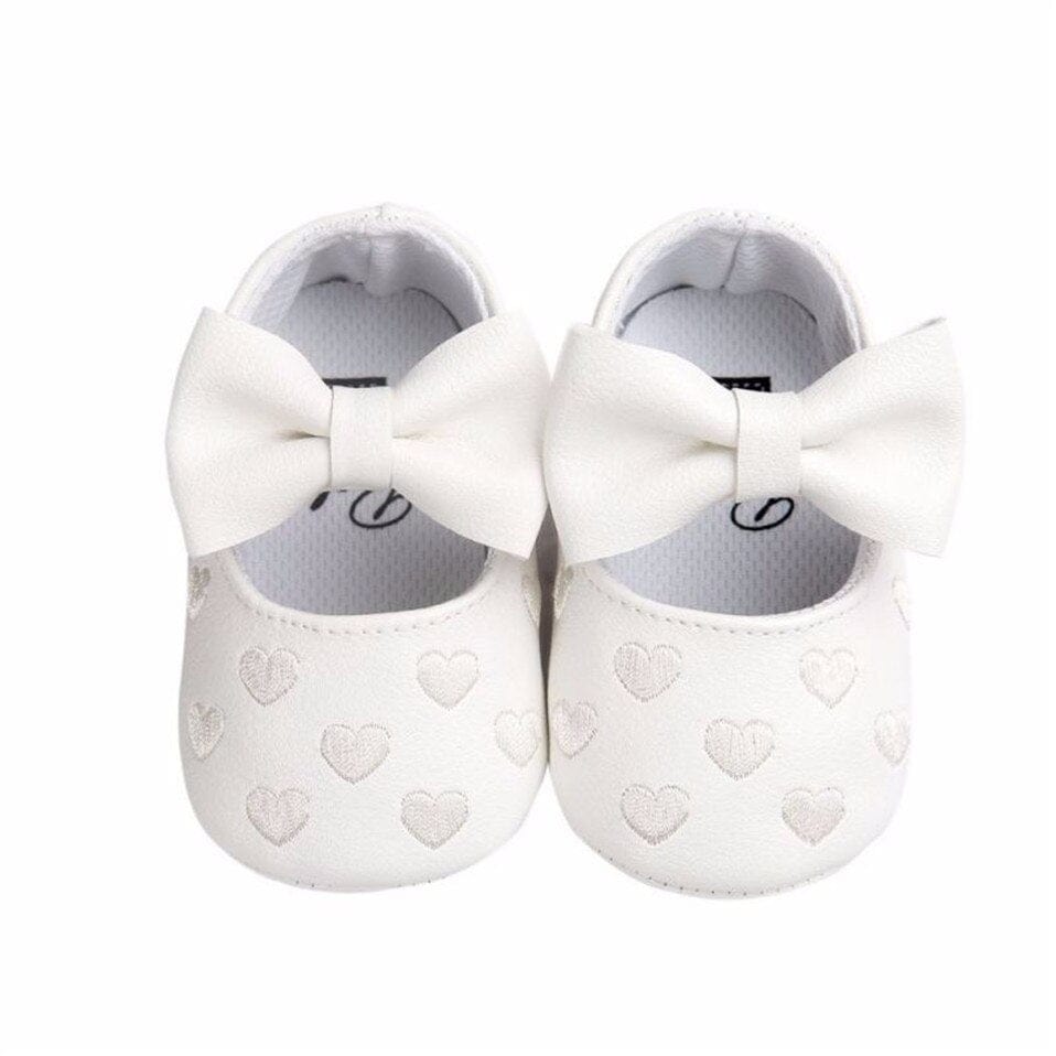 Proactive Baby Baby Footwear MUPLY Leather Girl Baby Shoes-Bow Fringe, Soft Soled, Non-slip Footwear