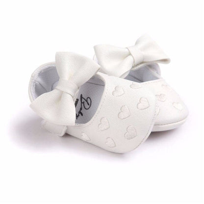 Proactive Baby Baby Footwear MUPLY Leather Girl Baby Shoes-Bow Fringe, Soft Soled, Non-slip Footwear