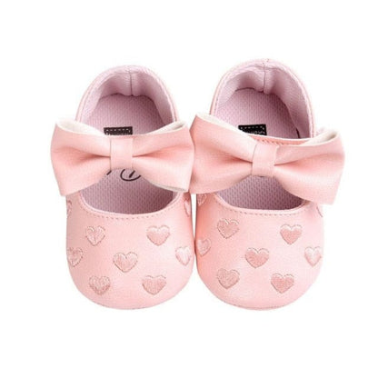 Proactive Baby Baby Footwear Pink / 0-6 Months MUPLY Leather Girl Baby Shoes-Bow Fringe, Soft Soled, Non-slip Footwear