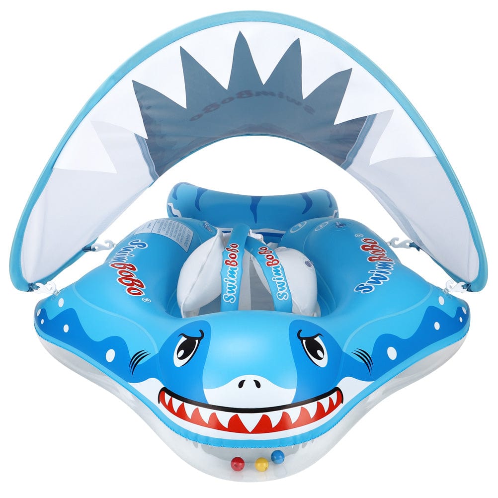 Proactive Baby SwimBoBo Inflatable Baby Float With Canopy Shark Variant Age 3 Months - 6 Years